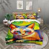 Abstract Art Cat Duvet Cover Set (No Filling) Soft Bedding Set Single Twin Full Size For Kids Adult Bedroom Decor Birthday Gift