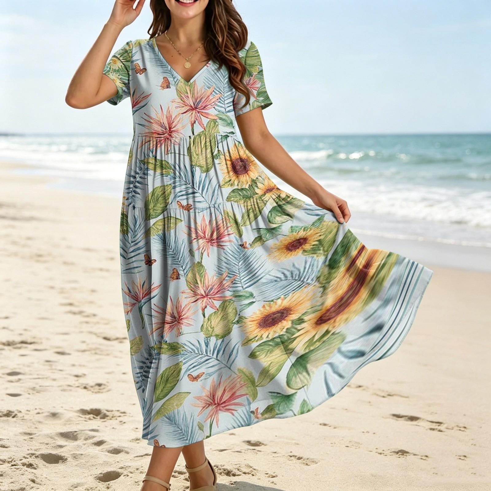 

Maxi Dresses for Women Floral Maxi Dress Womens Maxi Dress Maxi Dress With Sleeves for Spring and Summer Outfits S