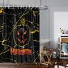 1PC Halloween Pumpkin Themed Pattern Printed Shower Curtain, with 12 Hooks, Bathroom Showers, Bathtub, Halloween Decoration