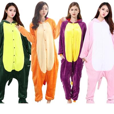 Paar Herbst Winter Warm Flanell Homewear Cartoon Tier Onesie Unisex Nette Loungewear