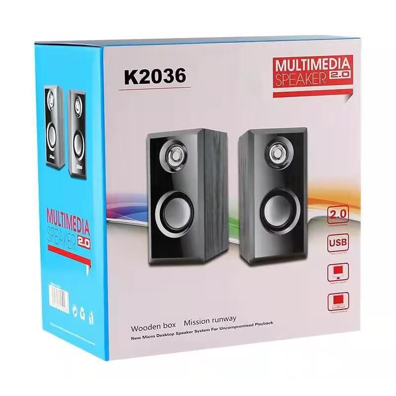 Computer Speakers USB Wired Wood Speakers Bass Stereo Subwoofer Sound Box 3.5mm AUX Input USB Power For Desktop PC Smart Phone