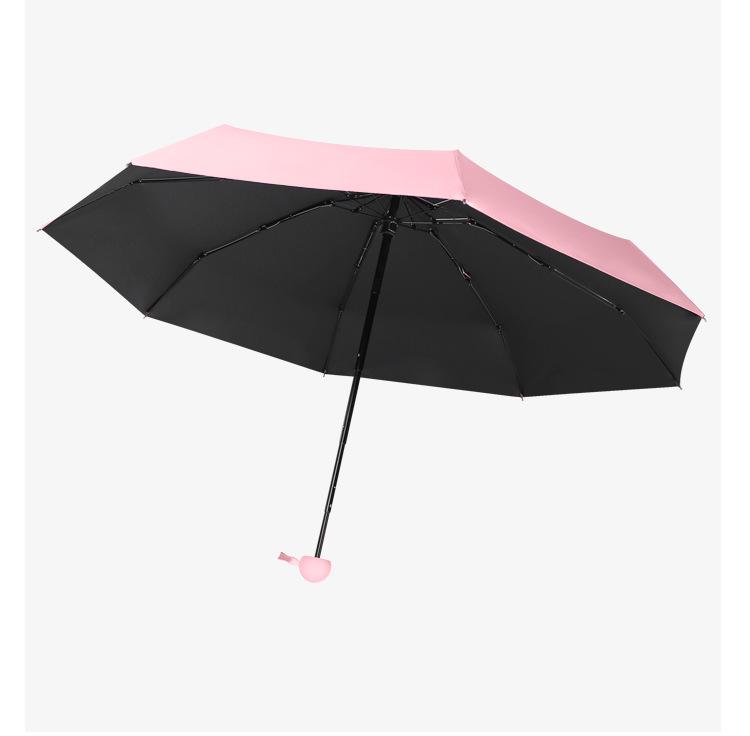 Compact Five-Fold Umbrella: Portable Pocket Sun Capsule with Black Glue Sunscreen, Ultra-Light for Sun and Rain.
