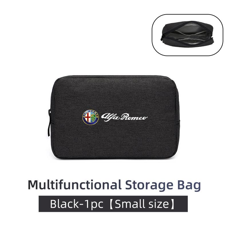 

Car Logo Data Line Box Travel Organizer Trunk Charger Storage Bag Accessories For Alfa Romeo GT Stelvio F1 Brera Volante Tonale
