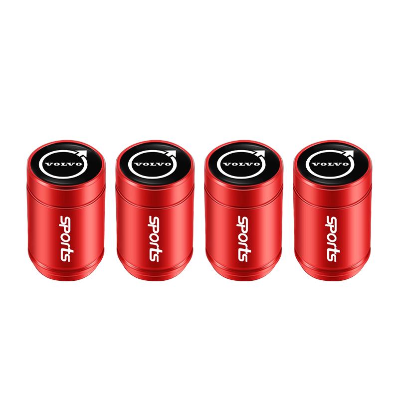 4Pcs Aluminum Alloy Car Wheel Tire Valve Caps Stem Cover For Volvo Rdesign XC60 XC90 XC40 V50 V60 V40 EX30 S60 C30 V70 S90 AWD