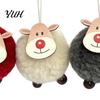 Home Holiday Decorations 4Pcs Christmas Elk Hanging Ornaments with Wooden Faces, Reindeer Pendants Tree for Xmas Decor And Party Winter Favors