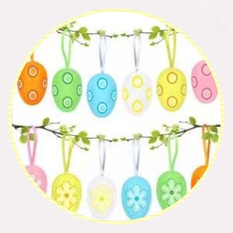 12Pcs Easter Colorful Eggs Handmade Art Ornament Decorative Crafts Supplies for Children Adults DIY Photo Props