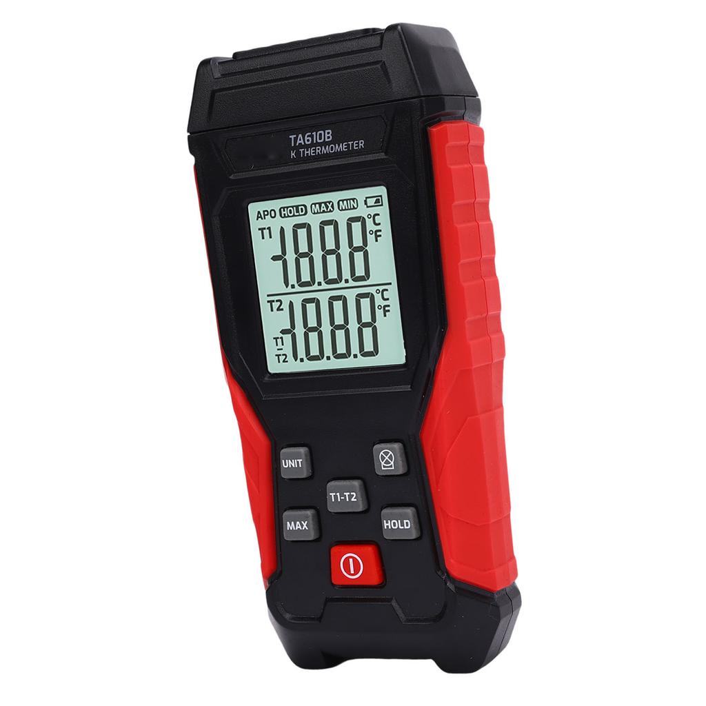 Digital K Type Thermometer with Probes 2 Channel Thermocouple Temperature Meter Backlit LCD Display Accurate Electronic