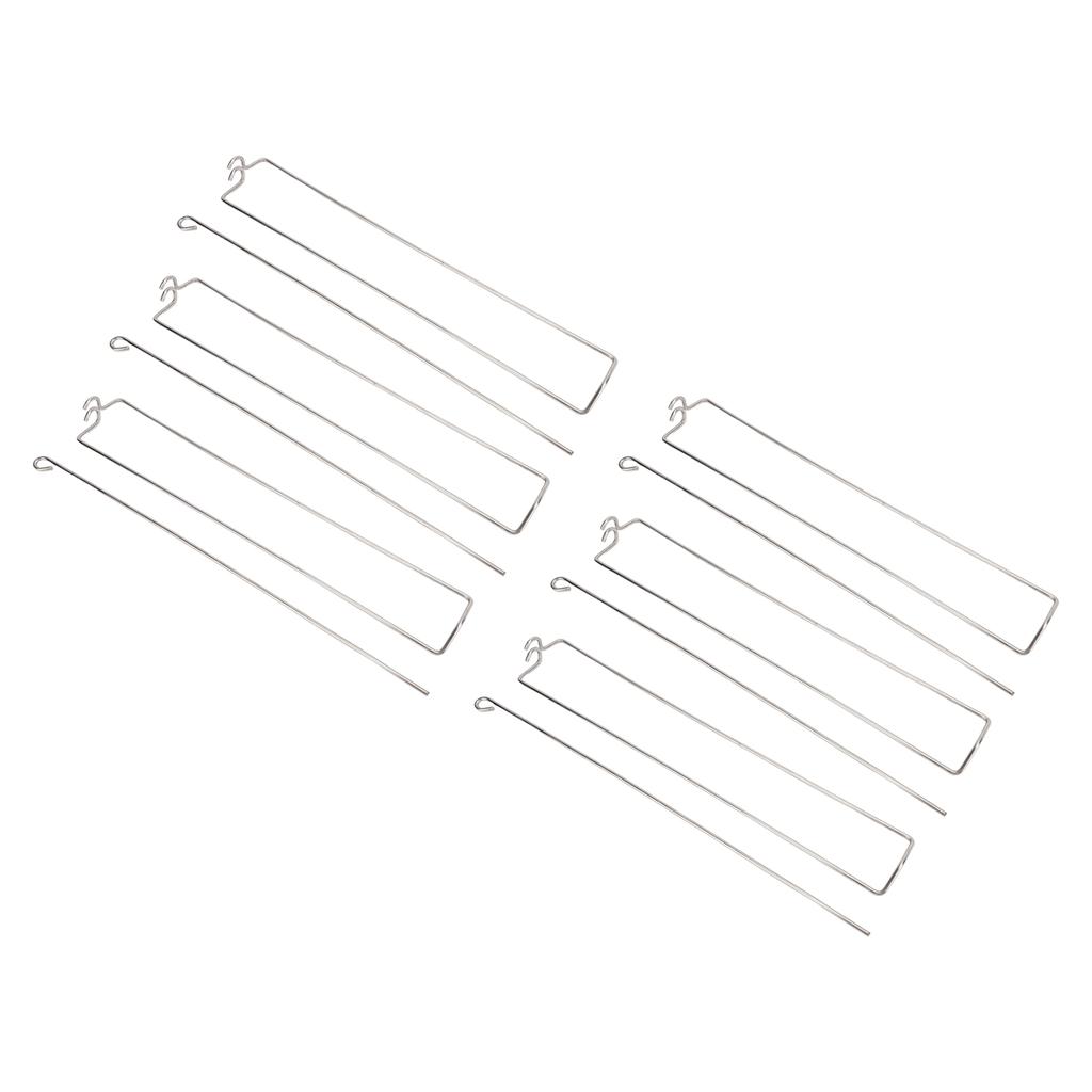 6pcs Clamping Wing Rails for Grilling Chicken Wings Stainless Steel Flat Chicken Wing BBQ Fork Skewe