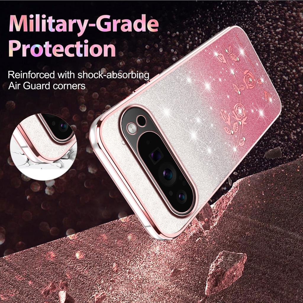 KADEM For Google Pixel 10 Pro XL Case Flower TPU Flexible Gradient Phone Cover