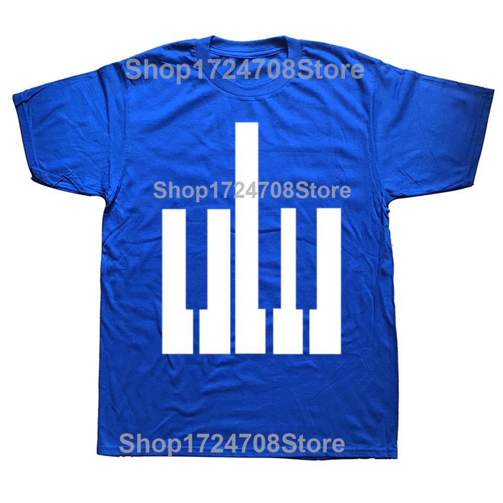 Funny Born To Be Piano Teacher Music Band Keyboard Player Graphic T-shirts Men Fashion Casual Tshirt Cotton Loose T Shirt