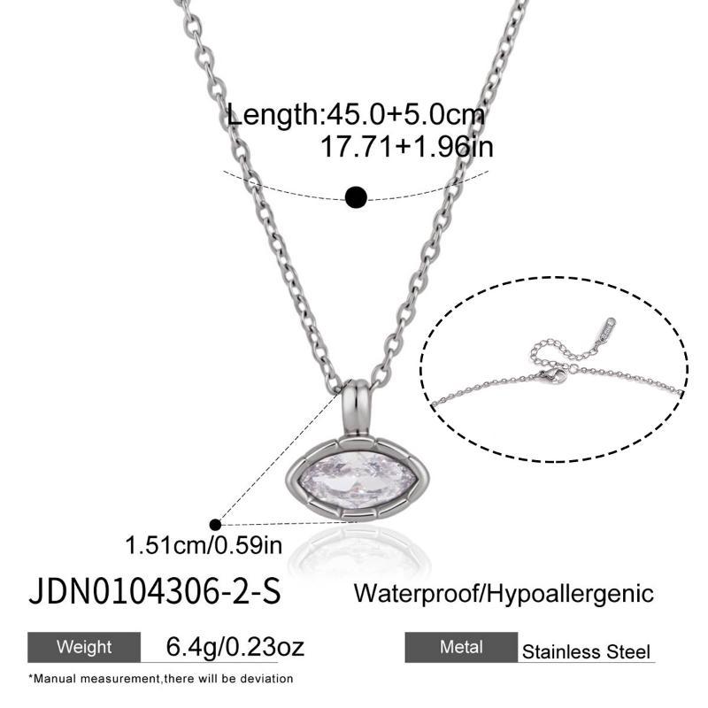 Minimalist Geometric Zircon Pendant Necklace Gold PVD Plated Trendy Jewelry for Women Christmas Gift Idea
