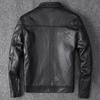 First Layer Cowhide Men's Leather Jacket Stand Collar Short Slim Cowhide Motorcycle Handsome Genuine Leather Jacket Men's Jacket