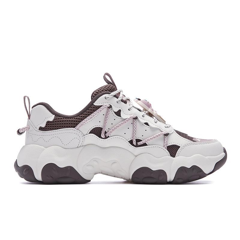FILA FLUID 6 Cushioning Abrasion Resistant Coverage Lightweight Low top Chunky Sneakers Women's White Brown F12W612137FGC