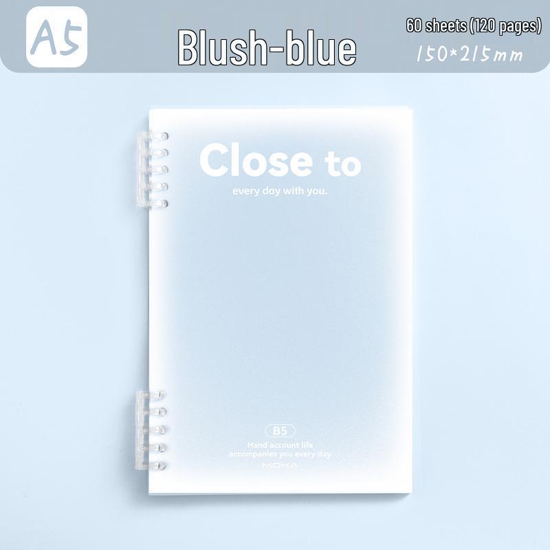 A5 Blush Coil Notebook: Detachable, Loose-leaf, Comfortable Grip, Ideal for Elementary Students' Diaries and Notes with Horizontal Lines.