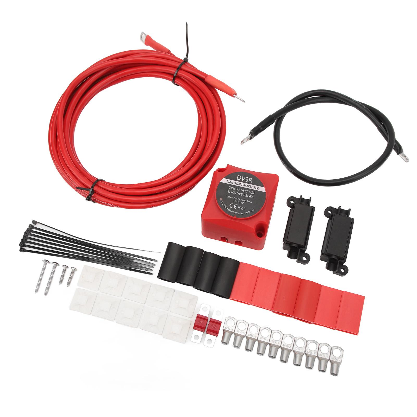 

Dual Battery Isolator Kit 12V 24V 140A VSR Kit for ATV UTV Boat RV Camper Offroad Vehicle