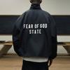 Fear of God Essentials Textured Nylon Trucker Jacket Black Men Outerwear 202BT246380F