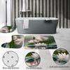 4Pcs Bathroom Shower Curtain Set Lotus  Bathroom Curtain With 12 Hooks Non Slip Rugs Toilet Cover Mat Bathroom Partition
