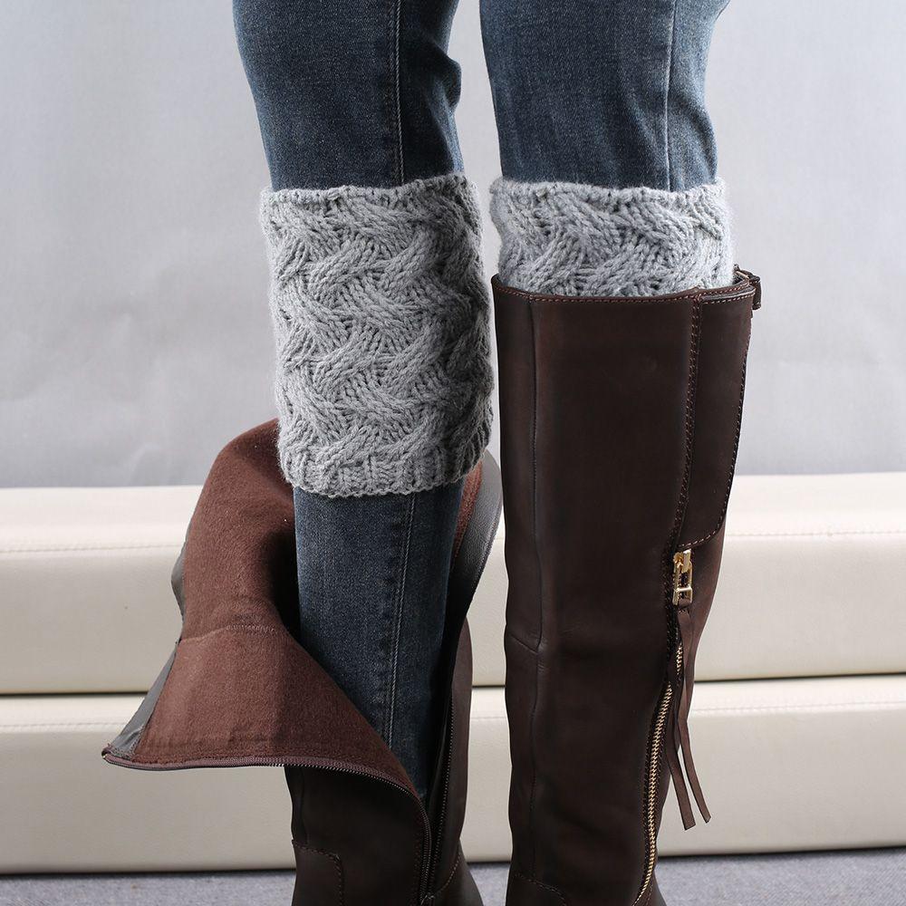 Women's Knitted Ankle Toppers Shoes Accessories Boot Socks Boot Cuffs Knee High Leg Warmer Socks