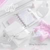 Cute Angel Wings Journal 3 Fold Binder Notebook PU Leather Multi Pocket Waterproof Planner for School Girls Travel Writing