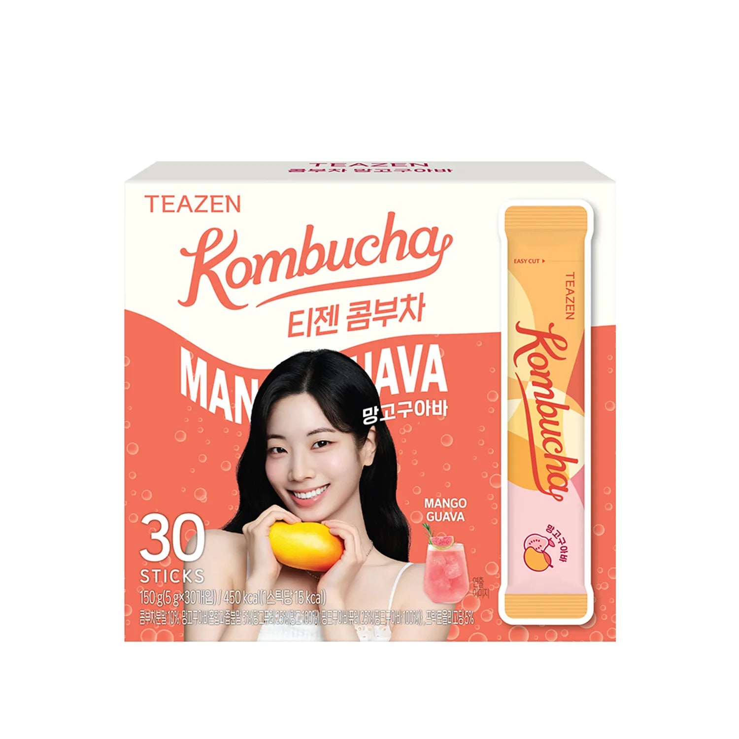 Teazen Mango Guava Kombucha Probiotic Healthy Fruit Tea 30 Sticks Fruit Tea 30 Sticks