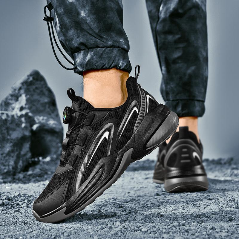 Summer New Shoes Breathable Deodorant Mesh Shoes Rotating Button Sports Shoes Non-slip and Wear-resistant Youth Running Shoes