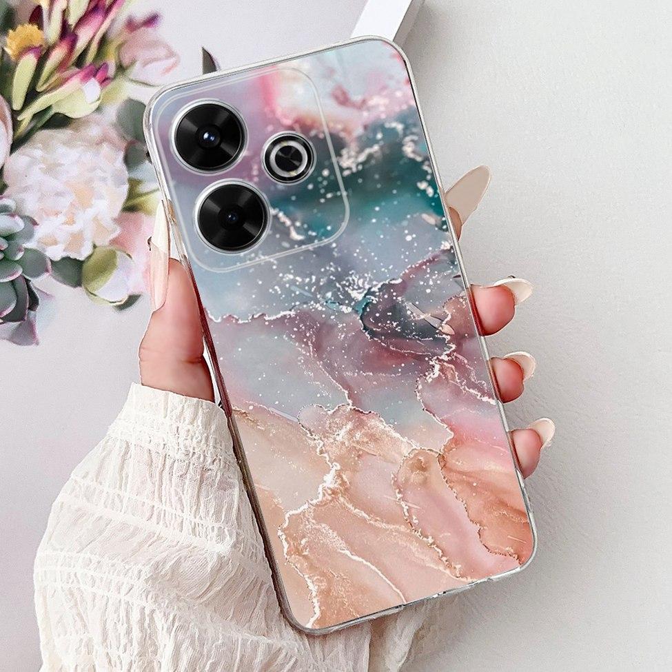 Clear Casing For Xiaomi Poco M6 Plus Cover For Xiaomi Poco M6 4G Case Luxury Butterfly Love Fashion Flowers Cool Lion Painted