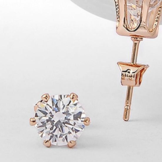 Women's Fashion 9K Gold Plated Crystal Ear Studs Party Wedding Earrings Jewelry