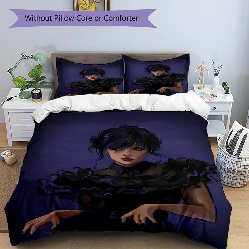3pcs Wednesday Bedding Set. Soft and Comfortable with No Core Included (1x Duvet Cover + 2x Pillow Covers) yy251009167