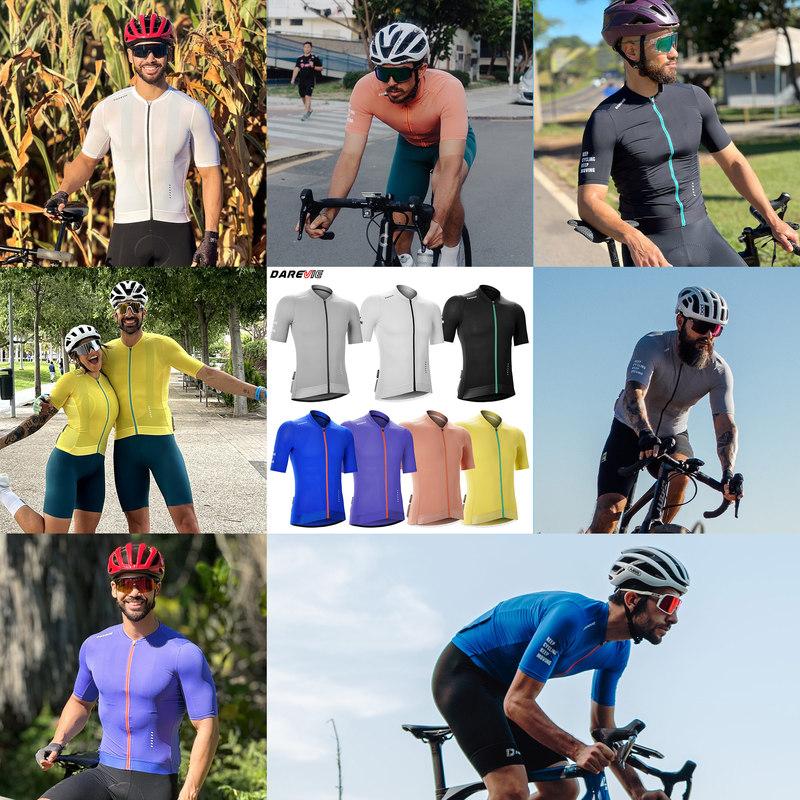DAREVIE Cycling Jersey Cool And Refreshing Anti UV PRO Level Men's Cycling Shirt Moisture Wicking Non Slip Cycling Jersey Man