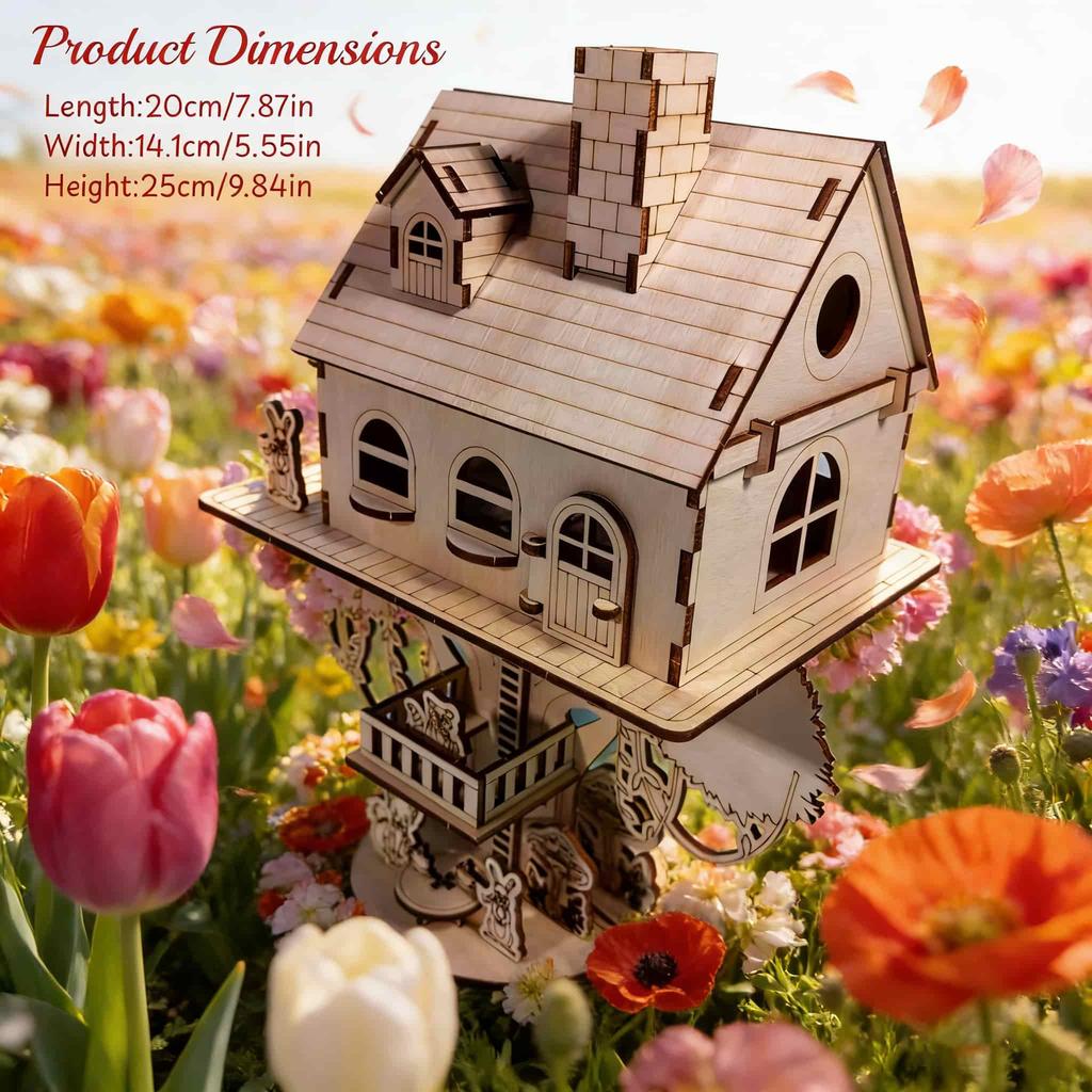 Jungle Treehouse 3D Wooden Puzzle Scale Miniature DO-IT-YOURSELF Miniature Kit Handcrafted Present Home Decor Assembly Toy