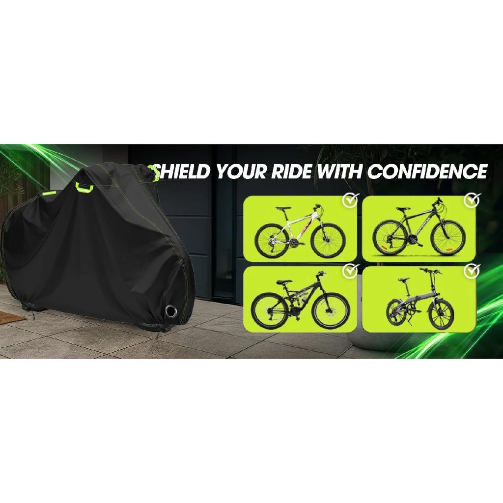 Cykel Cover 210D Oxford Udendørs Opbevaring Vandtæt Anti-UV Cykel Cover med Låsehul & Reflekterende Stribe til 1/2/3 Cykler