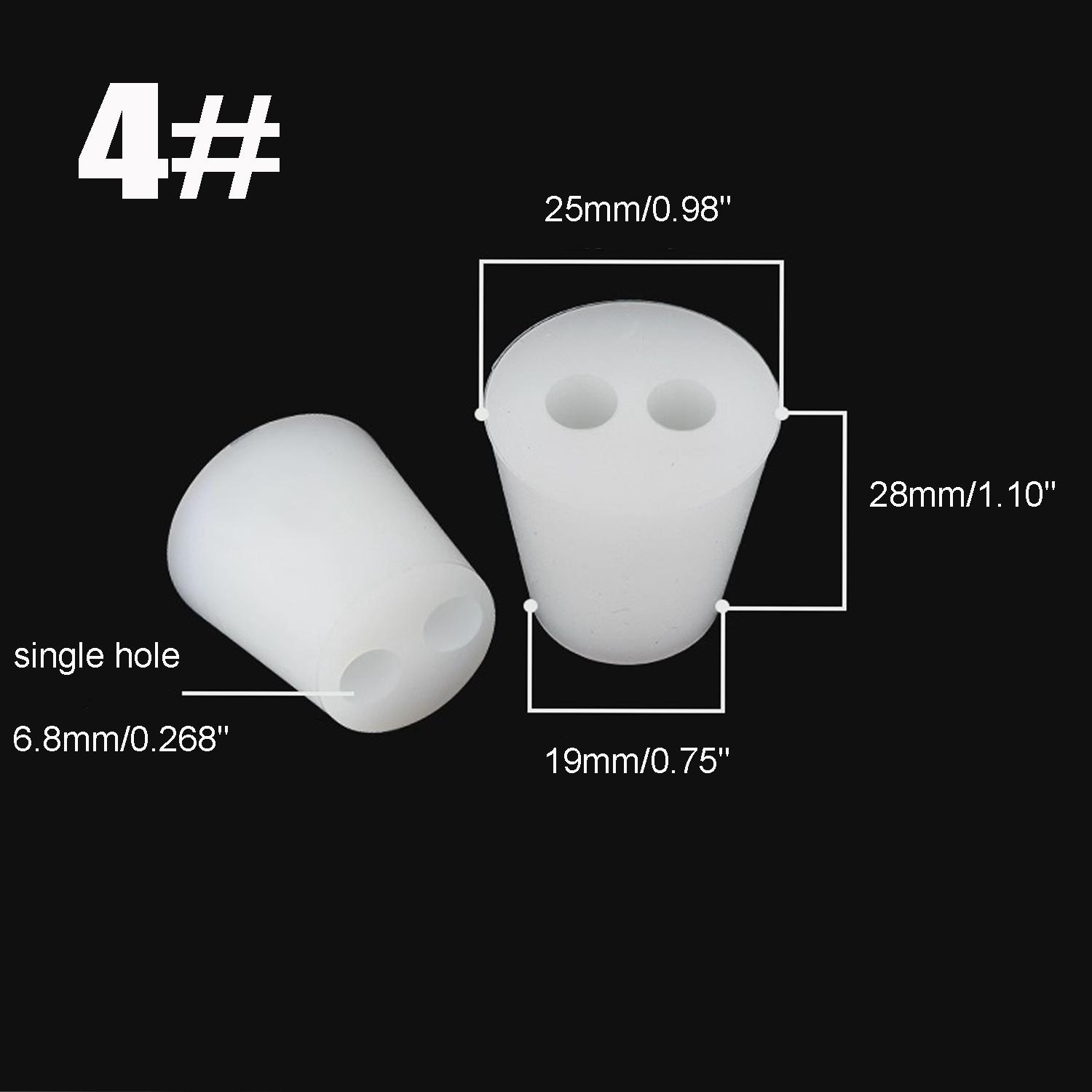1 шт. Пробка из силиконовой резины, Белая коническая лабораторная уплотнительная силиконовая пробка, резиновая пробка 4# / 5# / 6# / 7# / 8# / 9# / 10# / 11# / 12# 4#