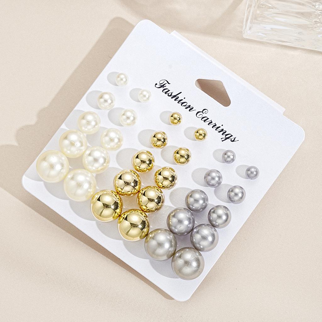 IF ME 15pairs/set   Circular Stud Earrings Set for Woman Hypoallergenic  Silver Earring Accessories Jewelry