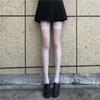 Gothic Lace Transparent Thigh High Stockings Women Punk JK Thin Silk Solid Hosiery Sexy Red Edge New Over The Knee Long Socks