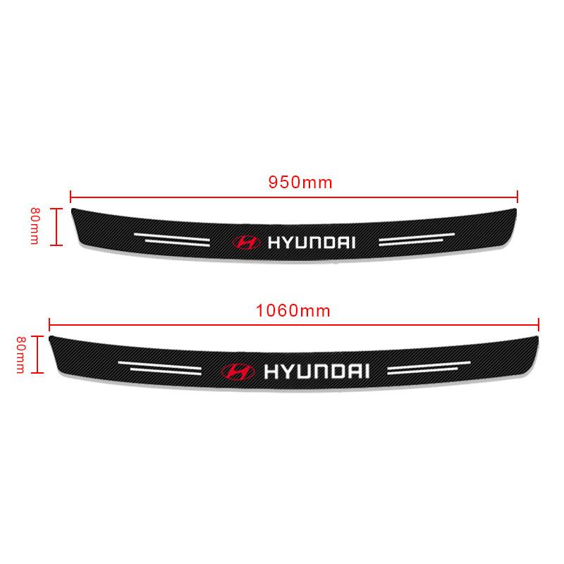 1pcs Carbon Fiber Car Trunk Rear Bumper Sticker Guard Plate Protector For Hyundai Logo IX35 Bayon Kona I30 ElantraSolaris Palisade