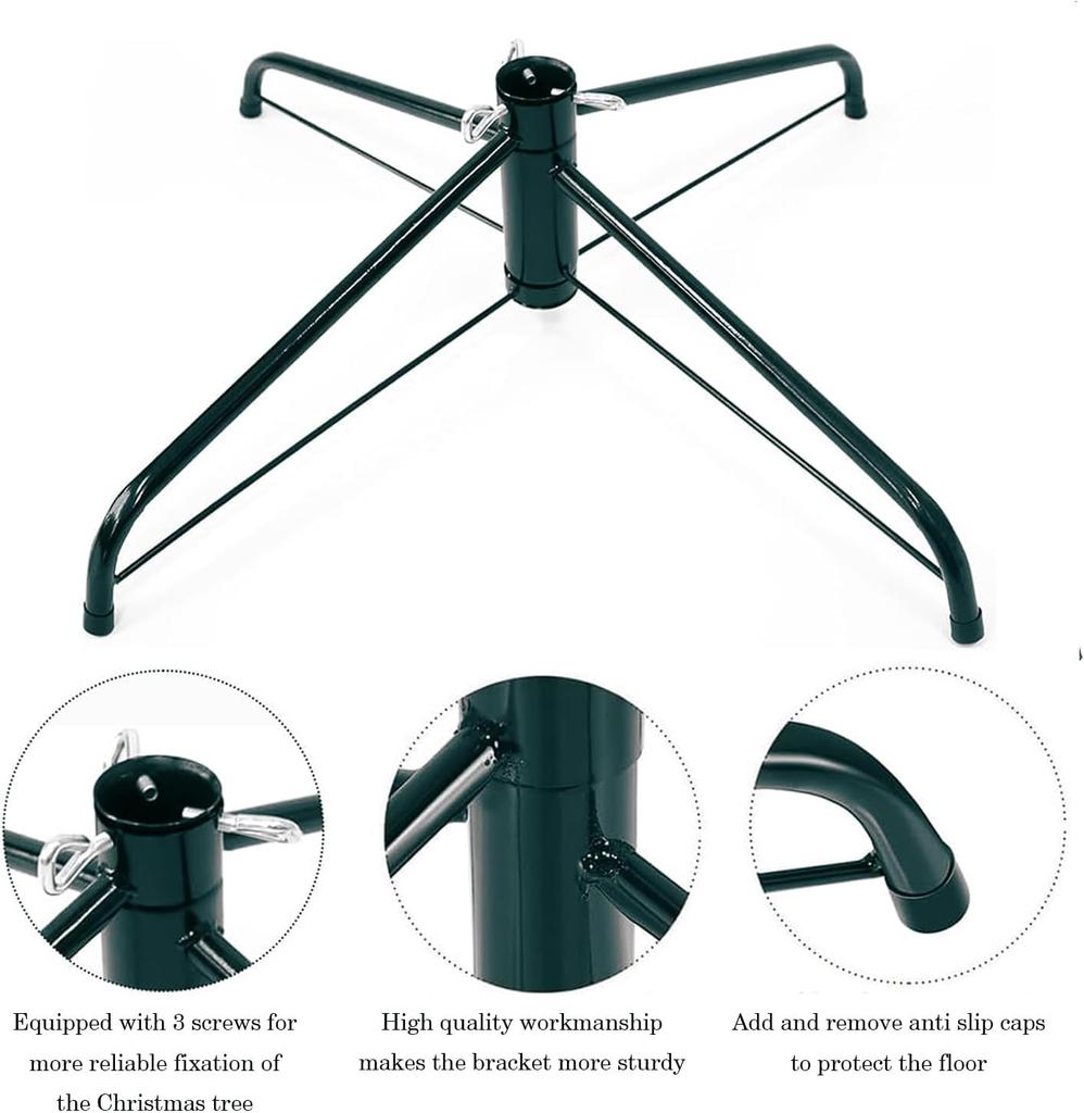 Replacement Christmas Tree Stand, Folding for 3-6 Ft Artificial Trees, Fits 0.5-1.25 Inch Poles
