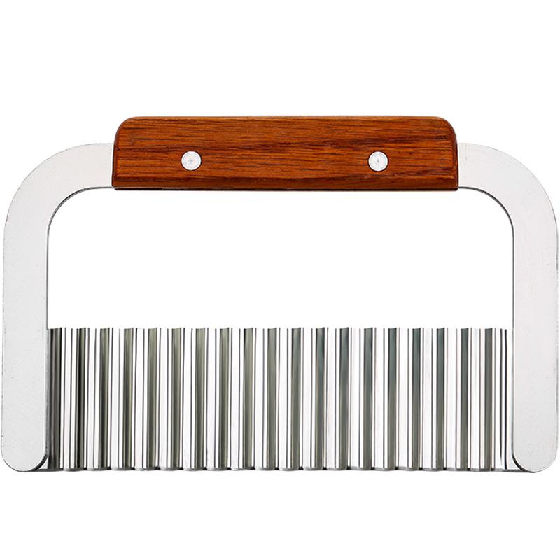 Potato Carrot Wavy Edged Knife Cutter Slicer Wood Handle Vegetable Fruit Cutting Peeler Cooking Tools Tableware