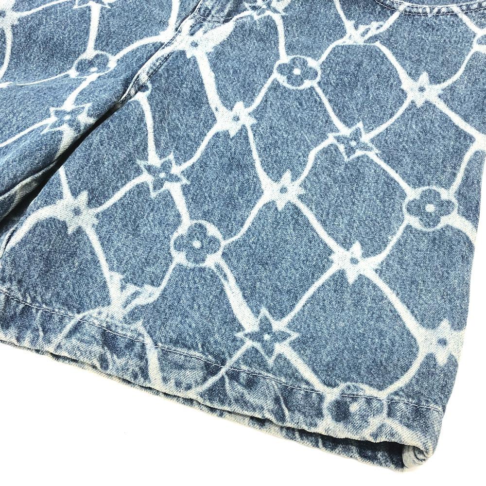 Louis Vuitton 1AFQFD Monogramm-Print Denim-Shorts Unterteile Hosen 24SS Jeanshosen