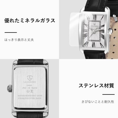 ShunkanSai Women's Analog Quartz Watch with Leather Strap, Waterproof, Square Design, Simple Design