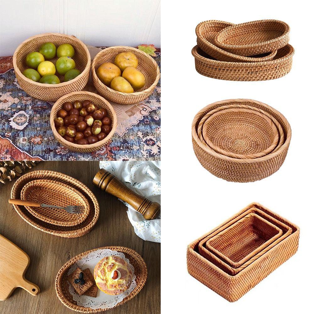 

Rectangle Round Oval Display Basket Plastic Kitchen Organization Box Home Shop Hotel Oval-M