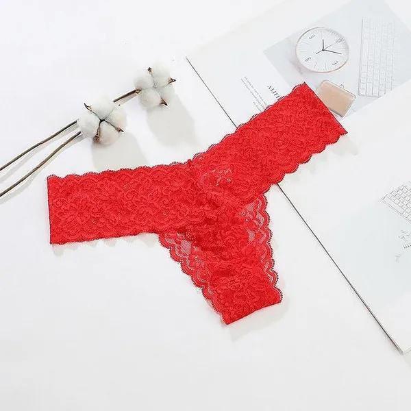 

Женские кружевные трусы SeamlessIce Silk Underpants Comfortable Panties Underwear Flower Edge Bikini Underwear XL красный