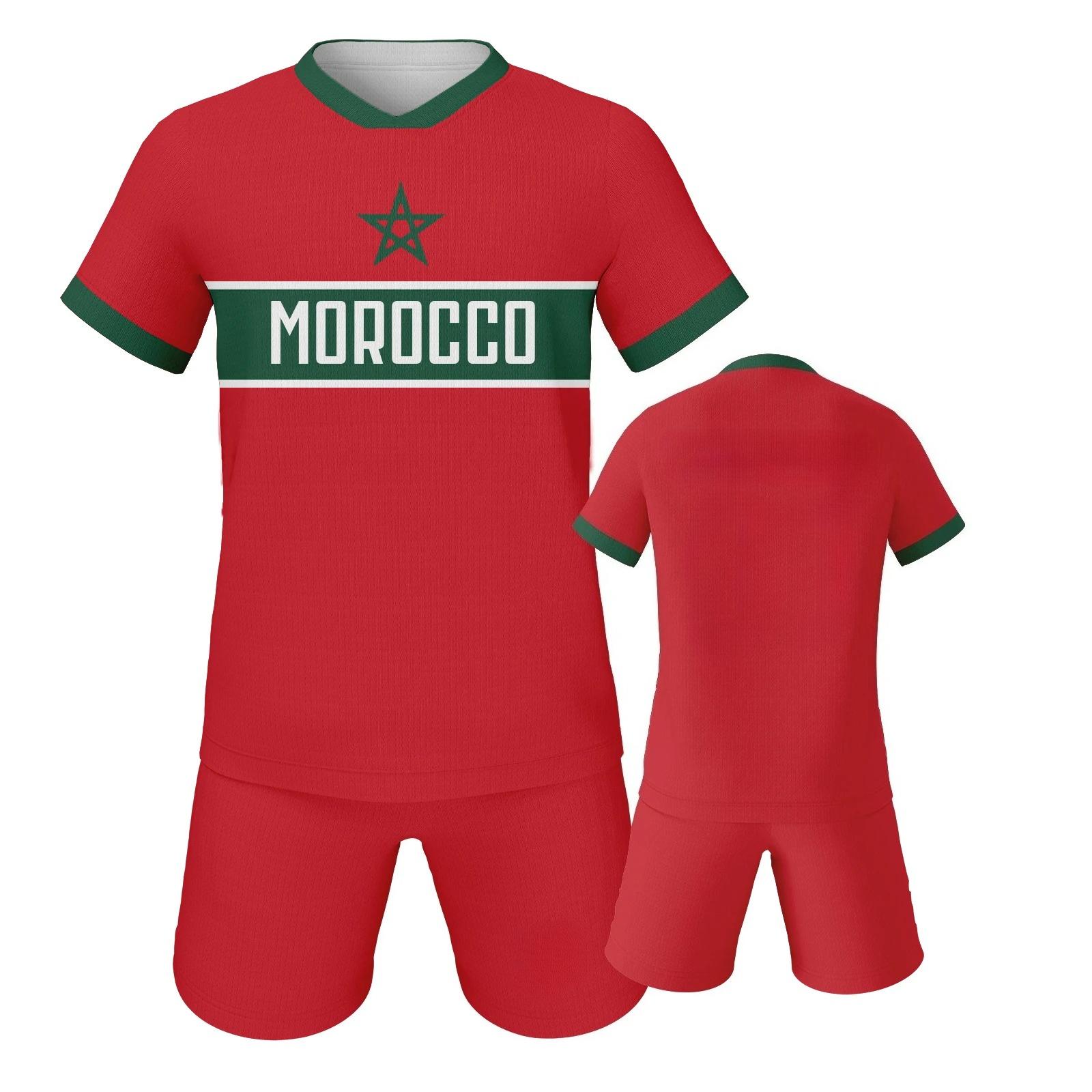 

Morocco Soccer Set Football Jersey Shorts Kit Team Training Uniform XS
