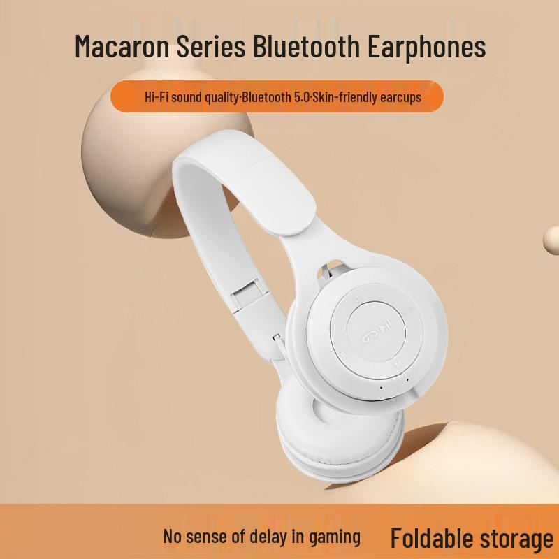 Macaron Y08 Over-Ear Unisex Cute Wireless Bluetooth Headphones