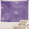 Retro Japanese Cherry Blossom Tapestry, Deep Indigo Flowers Wall Art Hanging Decoration Polyester Fiber White Ruffled Around For