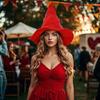 Elegant Witch Hat With Ruched Mesh Design For Halloween And Costume Parties Perfect For Women Cosplay Dressingup
