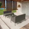 vidaXL 5-tlg. Garten-Lounge-Set Mit Auflagen Poly Rattan Grau