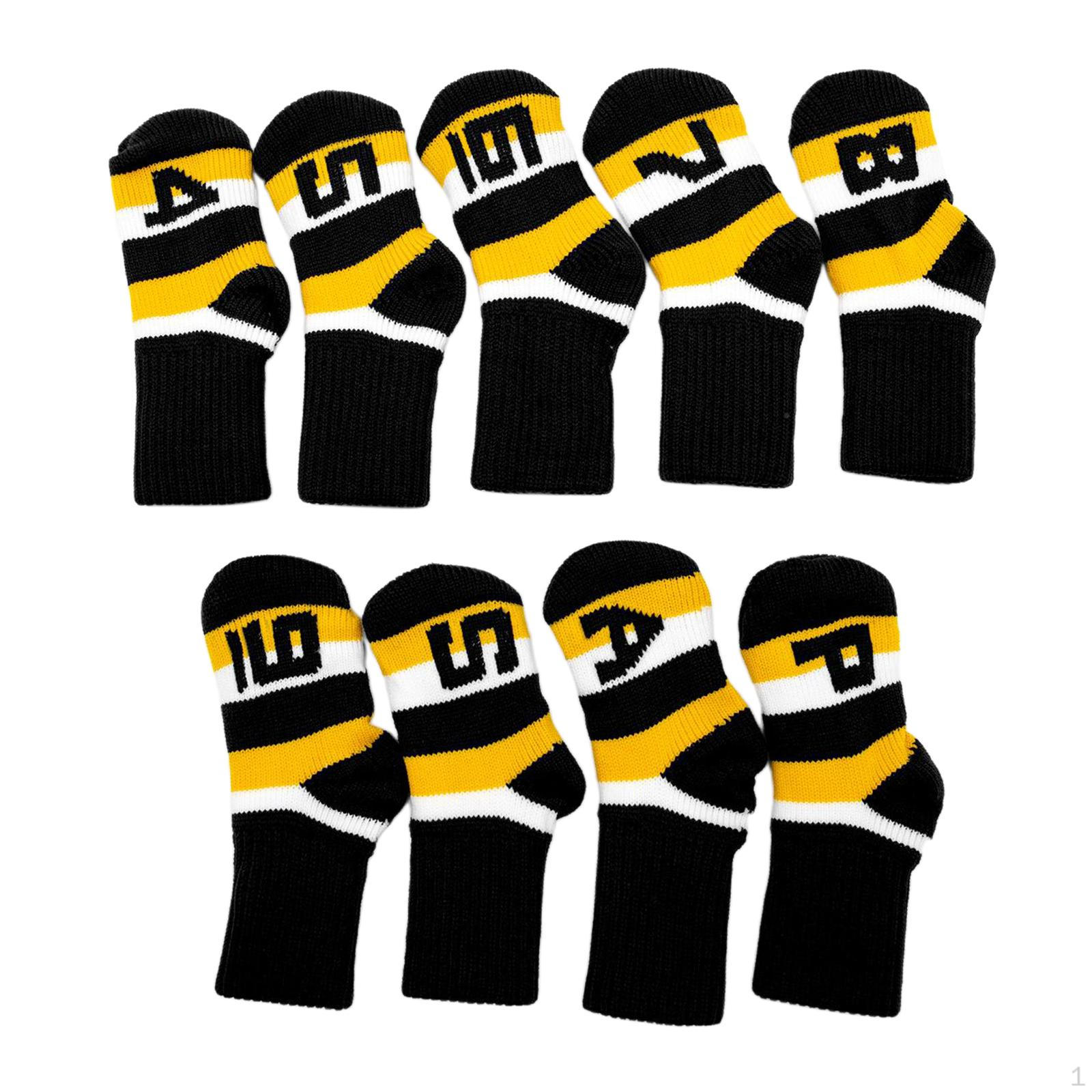 9 Pcs Durable Velvet Golf Covers Putter Head Cover Accessories