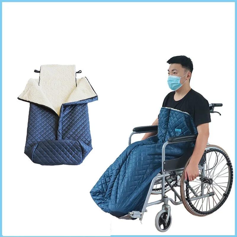 Plush Lined Thicken Half Pack Waterproof Wheelchair Thermal Blanket for Elderly Patient Leg Guard Warm Supplie 132 X 65 Cm