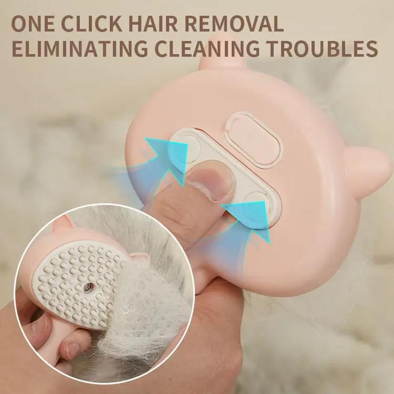 2-in-1 Cat grooming comb Pet Grooming Brush - Electric Massage & Waterless Spray Comb for Cats/Dogs One-Button Deshedding