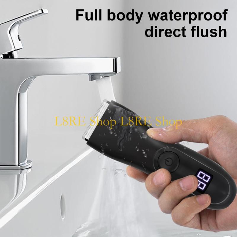 L8RE Electric Groin & Body Hair Trimmer for Men Waterproof Pubic Hair Trimmer for Men Rechargeable Groomer Trimmer Shaver